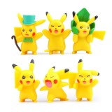 Wholesale - 6Pcs Set Pokemon Pikachu Roles Action Figures PVC Toys 3-5cm/1.5-2Inch Tall