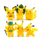 Wholesale - 6Pcs Set Pokemon Pikachu Roles Action Figures PVC Toys 1.5Inch Tall 2nd Version