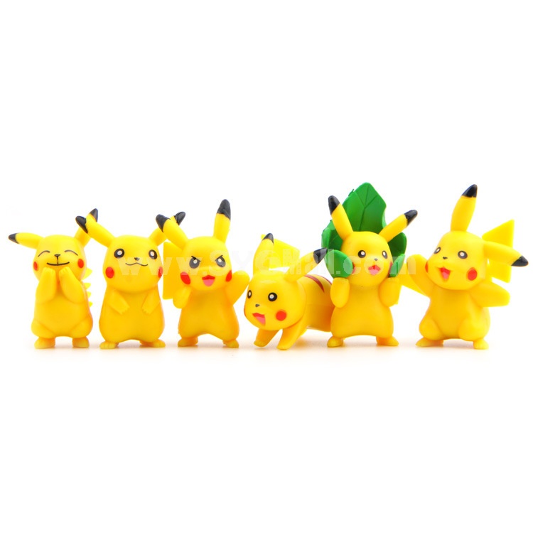 18Pcs Set Pokemon Pikachu Roles Action Figures PVC Toys 2-5cm/1-2Inch Tall