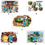 Wholesale - Minecraft 3D Wall Stickers Decorative Wall Decal 50x70cm