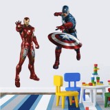 Wholesale - Iron Man Captain America 3D Wall Stickers Decorative Wall Decal 50x70cm 