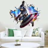 Wholesale - Captain America 3D Wall Stickers Decorative Wall Decal 50x70cm 