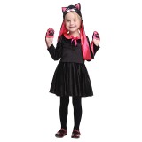 Wholesale - Halloween Costumes for Girls Black Cat Cosplay Costume Set EK186