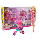 wholesale - Barbie Doll with Puppies Cats Pram Fashion Playset Toys BCF82
