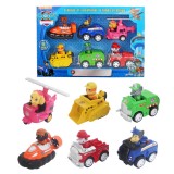 wholesale - 6Pcs Set Paw Patrol Roles Action Figure Toys with Pull-back Vehicles 3Inch