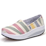 Wholesale - Women's Canvas Platform Slip On Sneakers Athletic Walking Shoes 9001-44
