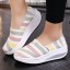 Women's Canvas Platform Slip On Sneakers Athletic Walking Shoes 9001-44