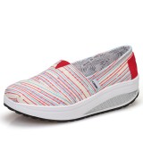Wholesale - Women's Canvas Platform Slip On Sneakers Athletic Walking Shoes 9001-45