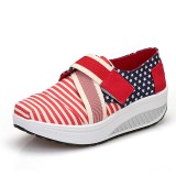 Wholesale - Women's Canvas Platform Slip On Sneakers Athletic Walking Shoes 9002-8