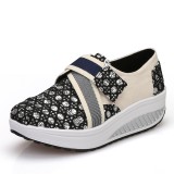 Wholesale - Women's Canvas Platform Slip On Sneakers Athletic Walking Shoes 9002-12