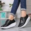 Women's Leather Sneakers Lace Up Athletic Walking Shoes 6015