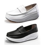 Wholesale - Women's Leather Platform Slip On Sneakers Athletic Walking Shoes 1619