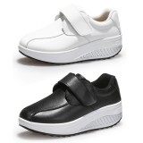 Wholesale - Women's Leather Buckle Slip On Sneakers Athletic Walking Shoes 1625