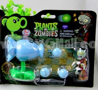 Plants Vs Zombies Action Figures Shooting Toys Sonw Pea Set
