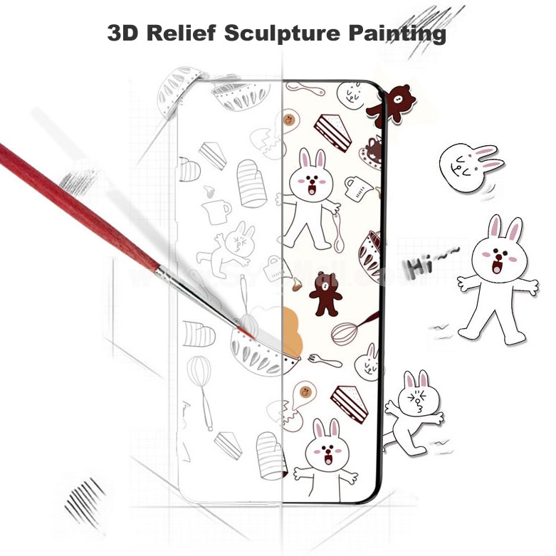 iPhone 8 Cases Painting 3D Relief Sculpture Flexible TPU Gel Case Cover for iPhone 6/6s/7/8, iPhone 6/6s/7/8 Plus