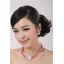 Pink Imitation Pearl Women's Jewelry Set Including Necklace And Earrings
