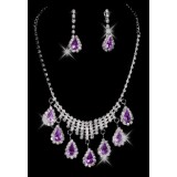 Wholesale - Beautiful Shining Alloy With Imitation Pear Wedding Bridal Necklace and Earrings Jewelry Set