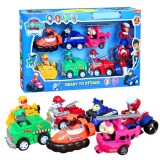 wholesale - 7Pcs Set Paw Patrol Roles Action Figure Toys with Pull-back Vehicles 3Inch