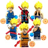 wholesale - Dragon Ball Block Mini Figure Toys 6Pcs Set Minifigures XP021-026