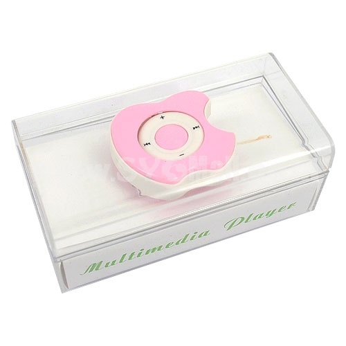 USB Rechargeable Mini Screen-Free Clip MP3 Player with TF Slot - Pink