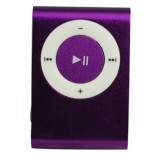 Wholesale - USB Rechargeable Mini Clip MP3 Player with Micro SD/TF Card Slot - Purple