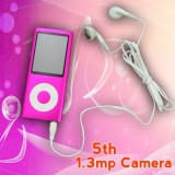 Wholesale - 5th Generation 4GB MP3 Player 2.2'' Screen Video Radio FM G-Sensor MP3 MP4 with HD 1.3MP Camera - Rosy