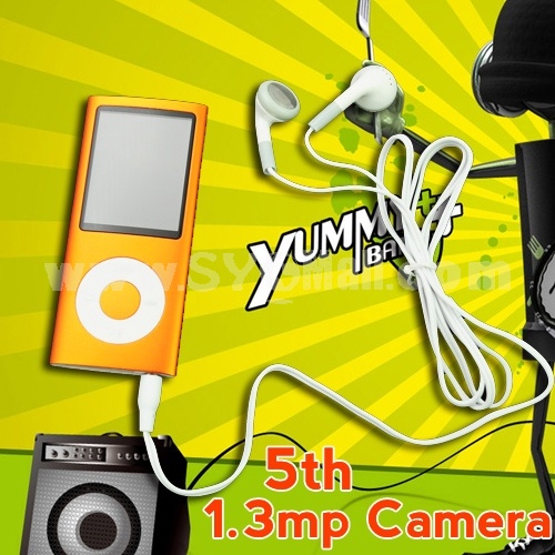 5th Generation 4GB MP3 Player 2.2'' Screen Video Radio FM G-Sensor MP3 MP4 with HD 1.3MP Camera – Orange