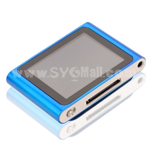 LCD Screen 4GB FM Radio USB Rechargeable Mini Clip MP3 Player - Blue