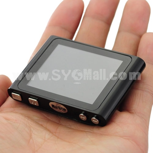 LCD Screen 4GB FM Radio USB Rechargeable Mini Clip MP3 Player - Black