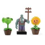 wholesale - Plants vs Zombies Action Figure Toys with Stamps 3-in-1 Set in Gift Box 