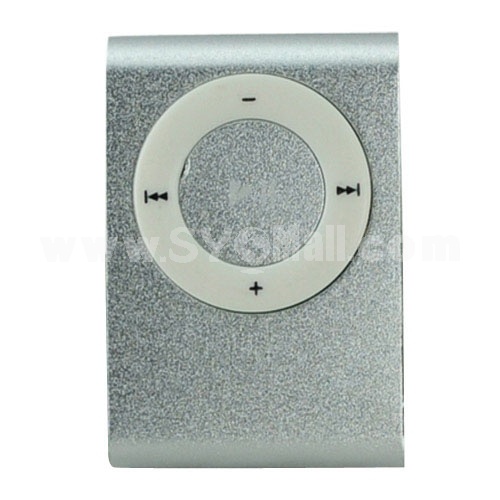 USB Rechargeable Mini Clip MP3 Player with Micro SD/TF Card Slot - White