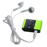 Wholesale - USB Rechargeable Half Metal Cover Screen-Free Clip MP3 Player with TF Card Slot - Green