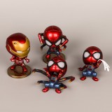 wholesale - 4Pcs Iron Man Spider Man Action Figures PVC Toys with Magnets 9cm/3.5Inch