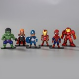 wholesale - 6Pcs Marvel The Avengers Super Heroes Action Figures Captain America Iron Man 9.5cm/3.7Inch