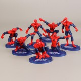 wholesale - 7Pcs Marvel The Avengers Spider-Man Action Figures Minifigure Toys with Boards 7cm/2.8inch