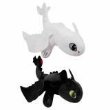 wholesale - 2Pcs Set How to Train Your Dragon Plush Toys Night Fury Light Fury Toothless Stuffed Animals 25cm/10Inch