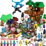 wholesale - Minecraft Tree Houses Farm Building Kit Block Toys Mini Figures Set 1288Pcs in Bucket A0005