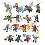 wholesale - 16Pcs Super Heroes Venom Spider Man Thanos Iron Man Captain America Building Blocks Mini Figure Toys SY1060