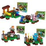 wholesale - 4Pcs Set MineCraft Lego Compatible Block Mini Figure Toys Village Combination Version 33001