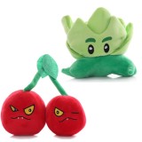 wholesale - Plants VS Zombies Plush Toy 2pcs Set - Cabbage and Twin Cherry Bomb 18cm/7Inch