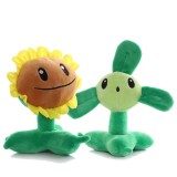 Wholesale - Plants VS Zombies Plush Toy 2pcs Set - Blover 19cm/7.4inch and Sunflower 15cm/6inch