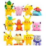 wholesale - 12Pcs Pokémon Pokemon Action Figures Mini PVC Toys 1.5-2.1Inch Tall