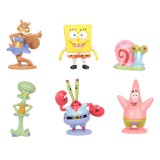 wholesale - 6Pcs SpongeBob SquarePants Action Figures Kit Mini PVC Toys 2.3-5.8cm/0.9-2.3Inch Tall