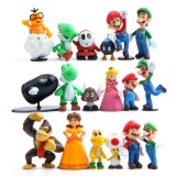 wholesale - 18Pcs Super Mario Action Figures Mini PVC Toys 4-6.5cm/1.6-2.6Inch Tall