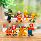wholesale - 8Pcs Super Mario Action Figures Mini PVC Toys 2.5-5cm/1-2Inch Tall