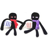 wholesale - 2Pcs Set MineCraft Plush Enderman Toys Stuffed Dolls with Scarf and Dice 26cm/10.2Inch