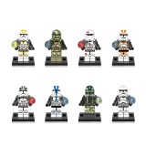 wholesale - 8Pcs Star Wars The Clone Troopers Comanders Building Blocks Mini Figure Toys X0162