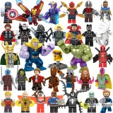 wholesale - 32Pcs Lego Compatible Super Heroes Batman Spiderman Hulk Iron Man Thanos Infinity Gauntlet Building Blocks Mini Figu