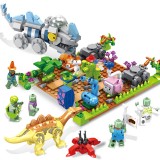 wholesale - Plants Vs Zombies Dinosaurs Building Blocks Mini Figures Shooting Toys 666Pcs Set JX90073