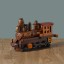 10 Inches Handmade Wooden Retro Classic Train Locomotive Models Decrations